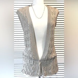 Loft Tan Sleeveless Sweater Cardigan